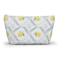 Lemon Tile Accessory Pouch w T-bottom in Aqua